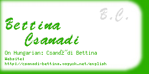 bettina csanadi business card